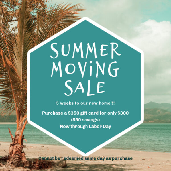 Summer Moving Sale!